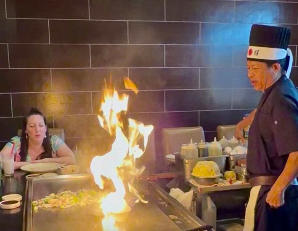 Hibachi show at Sawa Hibachi Steakhouse in Boynton Beach